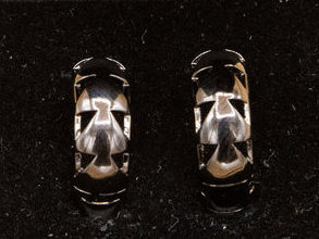 Ohrringe Creole 925er versilbert in Farbe schwarz