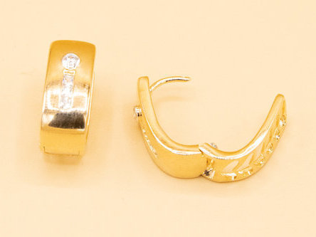 Ohrringe Creole 750er vergoldet mit Zirkon Steine weiß