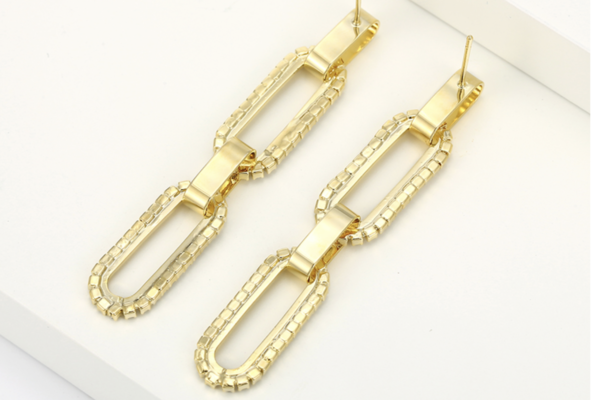Premium Ohrringe 925er Silber mit 750er vergoldet Stecker mit weißem Zirkon